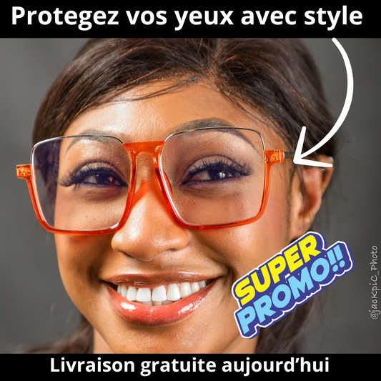 LUNETTE DEMIE MONTURE CARRE FEMME ANTI LUMIERE BLEUE