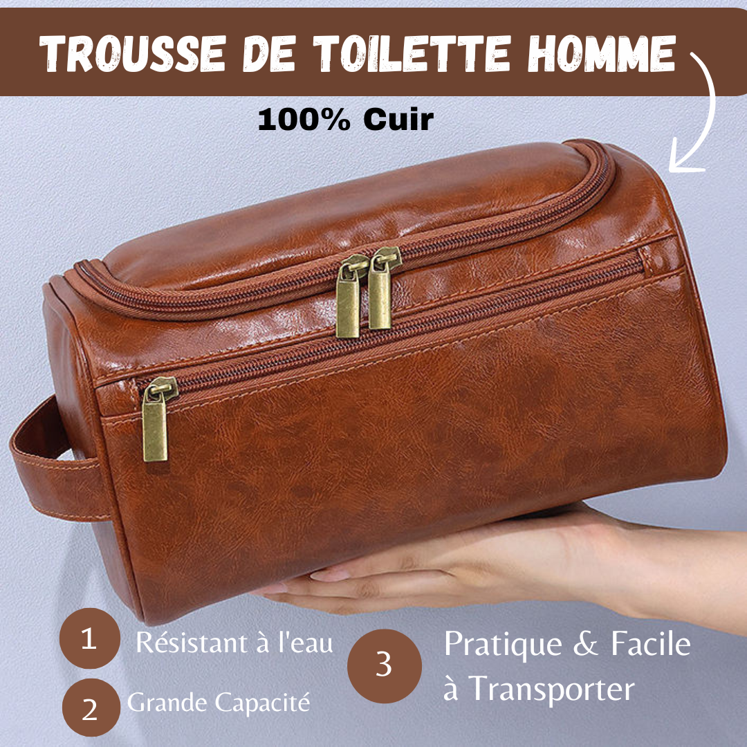 Trousse de Toilette Homme en Cuir Haute qualité – Élégance et Praticité au Quotidien