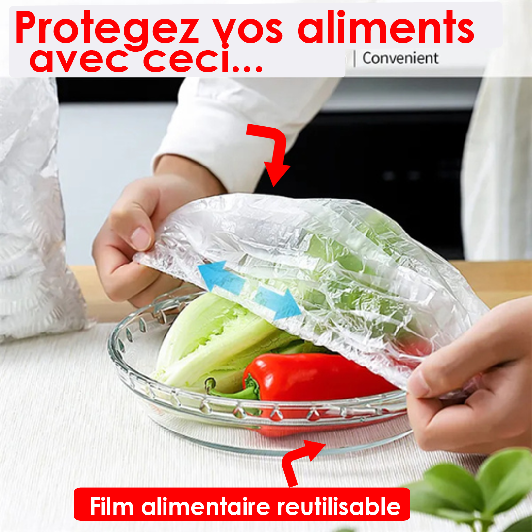 1 Paquets de 100 pièces de films alimentaires réutilisables